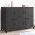 vidaXL Sideboard Schwarz 100,5x39x72 cm Kaltgewalzter Stahl