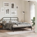 vidaXL Bettgestell mit Kopfteil Metall Schwarz 135x190 cm
