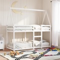 vidaXL Etagenbett mit Dach Weiß 75x190 cm Massivholz Kiefer