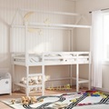 vidaXL Hochbett mit Leiter und Dach Weiß 90x190 cm Massivholz Kiefer
