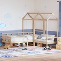 vidaXL Tagesbett und Bank mit Dach 80x200 cm Kiefernholz