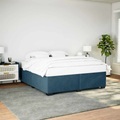 vidaXL Bettgestell Blau 180x200 cm Samt