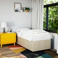 vidaXL Bettgestell Creme 90x200 cm Stoff