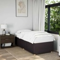 vidaXL Bettgestell Dunkelbraun 90x200 cm Stoff