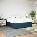 vidaXL Bettgestell Blau 180x200 cm Samt