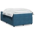vidaXL Boxspringbett mit Matratze Dunkelblau 120x200 cm Samt