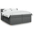 vidaXL Boxspringbett mit Matratze Dunkelgrau 200x200 cm Stoff