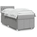 vidaXL Boxspringbett mit Matratze Hellgrau 100x200 cm Stoff