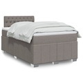 vidaXL Boxspringbett mit Matratze Taupe 120x200 cm Stoff