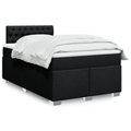 vidaXL Boxspringbett mit Matratze Schwarz 120x200 cm Stoff