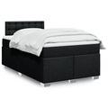 vidaXL Boxspringbett mit Matratze Schwarz 120x200 cm Stoff