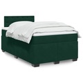 vidaXL Boxspringbett mit Matratze Dunkelgrün 120x200 cm Samt