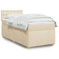 vidaXL Boxspringbett mit Matratze Creme 90x200 cm Stoff