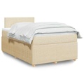 vidaXL Boxspringbett mit Matratze Creme 120x200 cm Stoff