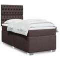 vidaXL Boxspringbett mit Matratze Dunkelbraun 100x200 cm Stoff