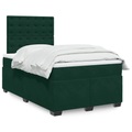 vidaXL Boxspringbett mit Matratze Dunkelgrün 120x200 cm Samt