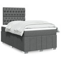 vidaXL Boxspringbett mit Matratze Dunkelgrau 120x200 cm Stoff
