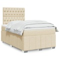 vidaXL Boxspringbett mit Matratze Creme 120x200 cm Stoff