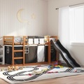 vidaXL Etagenbett mit Rutsche und Gardinen Weiß und Schwarz 90x190 cm