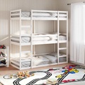 vidaXL Dreifach-Etagenbett Weiß 80x200 cm Massivholz Kiefer