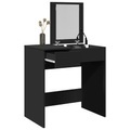 vidaXL Schminktisch mit Spiegel Schwarz 73x46,5x120 cm