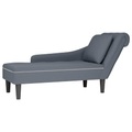 vidaXL Chaiselongue mit Kissen und Rechter Armlehne Dunkelgrau Samt