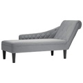 vidaXL Chaiselongue mit Kissen und Rechter Armlehne Hellgrau Stoff