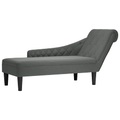 vidaXL Chaiselongue mit Kissen und Rechter Armlehne Dunkelgrau Stoff