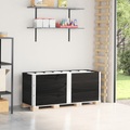 vidaXL Paletten-Aufsatzrahmen 3 Stk. Schwarz 150x50 Massivholz Kiefer