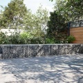 vidaXL Gabione mit Deckel 400x100x50 cm Verzinktes Eisen