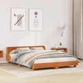 vidaXL Massivholzbett mit Kopfteil Wachsbraun 120x190 cm Kiefer