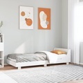 vidaXL Massivholzbett mit Kopfteil Weiß 90x190 cm Kiefer