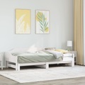 vidaXL Tagesbett Ausziehbar Weiß 90x200 cm Massivholz Kiefer