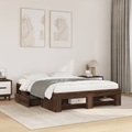vidaXL Bettgestell Braun Eichen-Optik 135x190 cm Holzwerkstoff