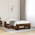 vidaXL Bettgestell Räuchereiche 75x190 cm Holzwerkstoff