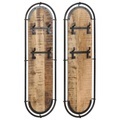 vidaXL Wandgarderoben mit 4 Haken 2 Stk. Raues Mangoholz