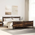 vidaXL Metallbett ohne Matratze Räuchereiche 180x200 cm