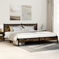 vidaXL Metallbett ohne Matratze Räuchereiche 200x200 cm