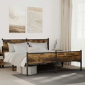 vidaXL Metallbett ohne Matratze Räuchereiche 160x200 cm
