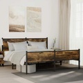 vidaXL Metallbett ohne Matratze Räuchereiche 183x213 cm