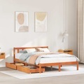 vidaXL Massivholzbett ohne Matratze Wachsbraun 140x200 cm Kiefernholz