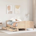 vidaXL Massivholzbett ohne Matratze 120x190 cm Kiefernholz