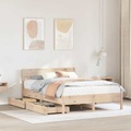 vidaXL Massivholzbett ohne Matratze 135x190 cm Kiefernholz