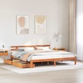 vidaXL Massivholzbett mit Schubladen Wachsbraun 180x200 cm Kiefer