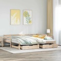 vidaXL Tagesbett Ausziehbar mit Schubladen 90x200 cm Massivholz Kiefer