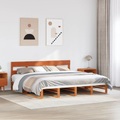 vidaXL Massivholzbett ohne Matratze Wachsbraun 180x200 Kiefernholz