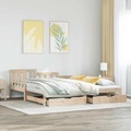 vidaXL Tagesbett Ausziehbar mit Schubladen 90x200 cm Massivholz Kiefer