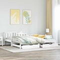 vidaXL Tagesbett Ausziehbar mit Schubladen Weiß 90x190 cm Kiefernholz