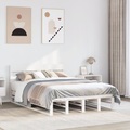 vidaXL Massivholzbett ohne Matratze Weiß 135x190 cm Kiefernholz