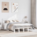 vidaXL Massivholzbett ohne Matratze Weiß 140x190 cm Kiefernholz